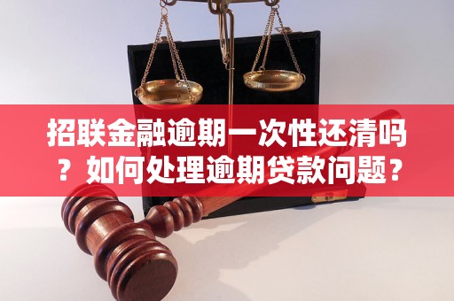 招联金融逾期一次性还清吗？如何处理逾期贷款问题？