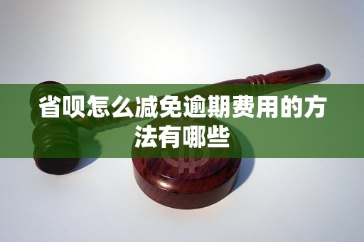 省呗怎么减免逾期费用的方法有哪些