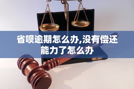 省呗逾期怎么办,没有偿还能力了怎么办