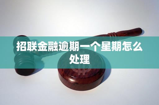 招联金融逾期一个星期怎么处理