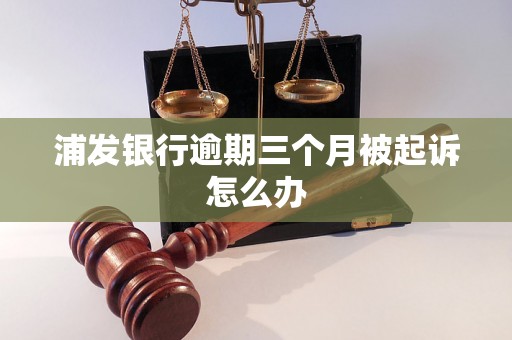 浦发银行逾期三个月被起诉怎么办