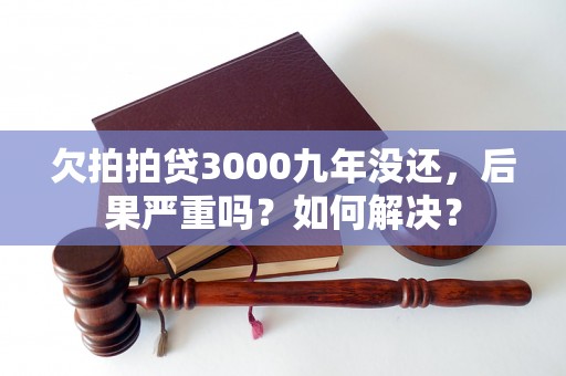 欠拍拍贷3000九年没还，后果严重吗？如何解决？