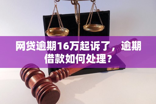 网贷逾期16万起诉了，逾期借款如何处理？