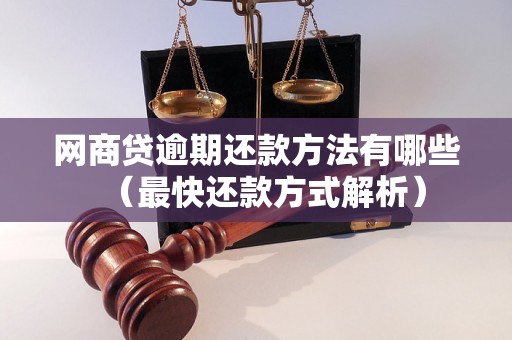 网商贷逾期还款方法有哪些（最快还款方式解析）