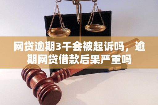 网贷逾期3千会被起诉吗，逾期网贷借款后果严重吗