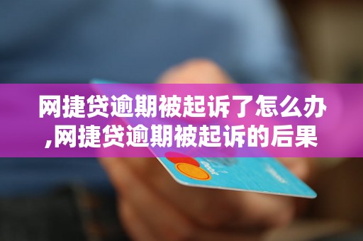 网捷贷逾期被起诉了怎么办,网捷贷逾期被起诉的后果及处理方法