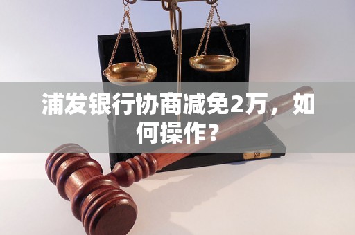 浦发银行协商减免2万，如何操作？