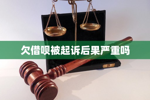 欠借呗被起诉后果严重吗