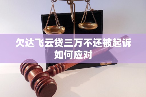 欠达飞云贷三万不还被起诉如何应对