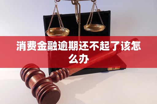 消费金融逾期还不起了该怎么办