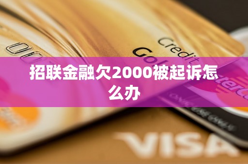 招联金融欠2000被起诉怎么办