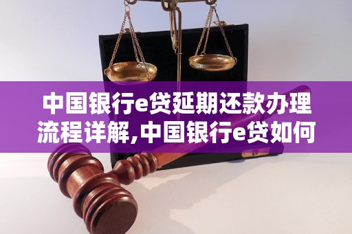 中国银行e贷延期还款办理流程详解,中国银行e贷如何办理延期还款