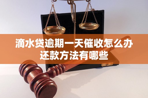 滴水贷逾期一天催收怎么办还款方法有哪些