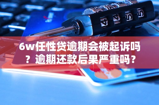 6w任性贷逾期会被起诉吗？逾期还款后果严重吗？