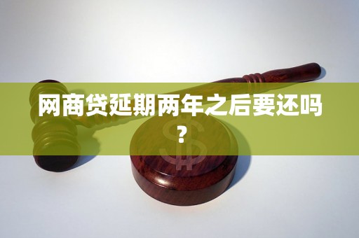 网商贷延期两年之后要还吗？