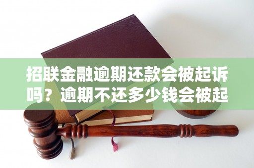 招联金融逾期还款会被起诉吗？逾期不还多少钱会被起诉？