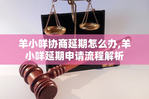 羊小咩协商延期怎么办,羊小咩延期申请流程解析