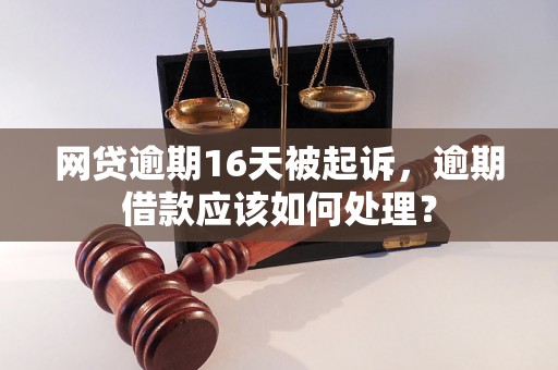 网贷逾期16天被起诉，逾期借款应该如何处理？