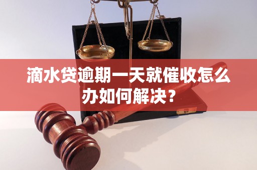 滴水贷逾期一天就催收怎么办如何解决？