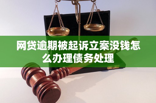 网贷逾期被起诉立案没钱怎么办理债务处理