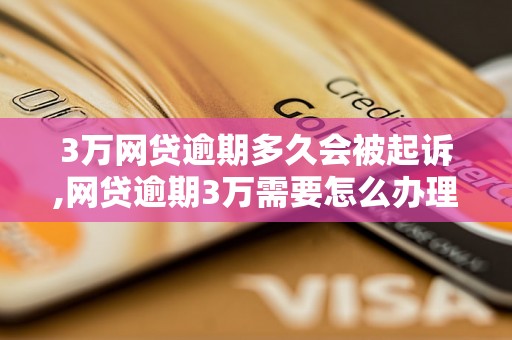 3万网贷逾期多久会被起诉,网贷逾期3万需要怎么办理,网贷逾期3万会有什么后果