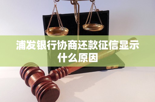 浦发银行协商还款征信显示什么原因