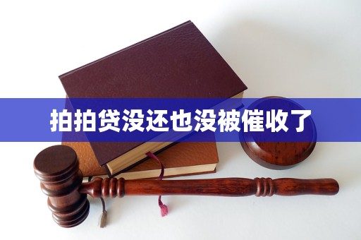 拍拍贷没还也没被催收了