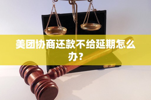 美团协商还款不给延期怎么办？