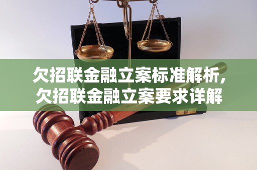 欠招联金融立案标准解析,欠招联金融立案要求详解