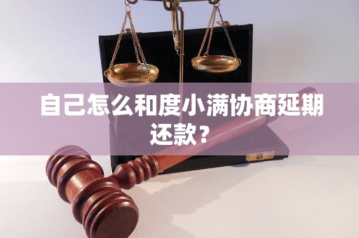 自己怎么和度小满协商延期还款？