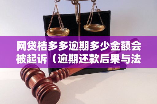 网贷桔多多逾期多少金额会被起诉（逾期还款后果与法律责任）