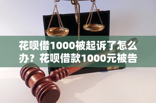 花呗借1000被起诉了怎么办？花呗借款1000元被告上法庭的处理方法