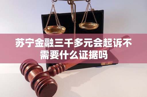 苏宁金融三千多元会起诉不需要什么证据吗