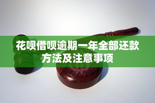 花呗借呗逾期一年全部还款方法及注意事项