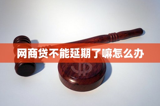 网商贷不能延期了嘛怎么办