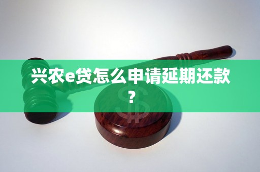 兴农e贷怎么申请延期还款？