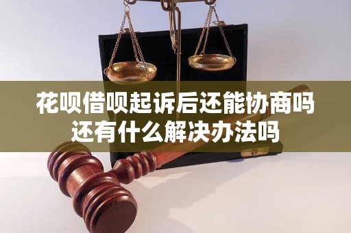 花呗借呗起诉后还能协商吗还有什么解决办法吗