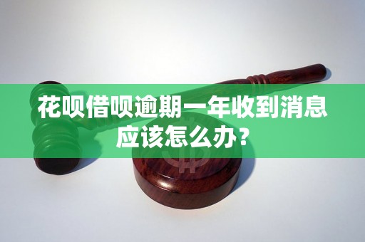 花呗借呗逾期一年收到消息应该怎么办？