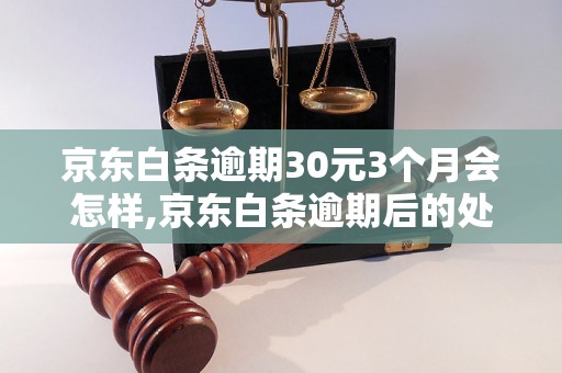 京东白条逾期30元3个月会怎样,京东白条逾期后的处罚措施