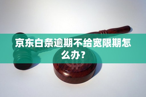 京东白条逾期不给宽限期怎么办？