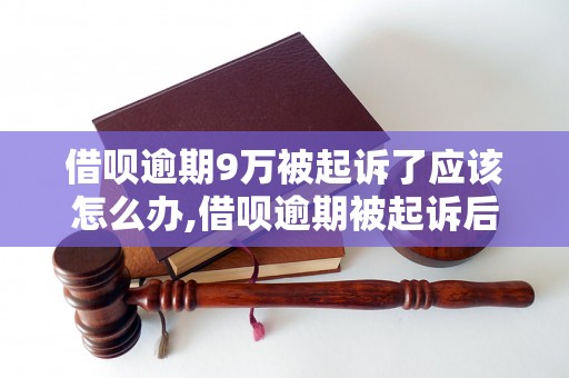 借呗逾期9万被起诉了应该怎么办,借呗逾期被起诉后的解决办法