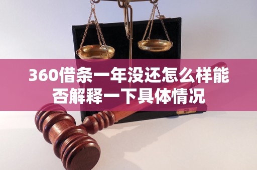 360借条一年没还怎么样能否解释一下具体情况