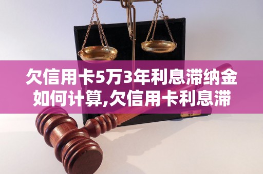 欠信用卡5万3年利息滞纳金如何计算,欠信用卡利息滞纳金具体规定