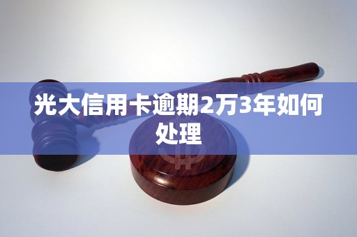 光大信用卡逾期2万3年如何处理