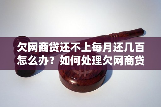 欠网商贷还不上每月还几百怎么办？如何处理欠网商贷的情况？