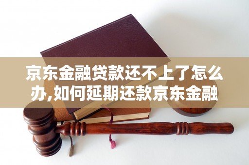 京东金融贷款还不上了怎么办,如何延期还款京东金融贷款