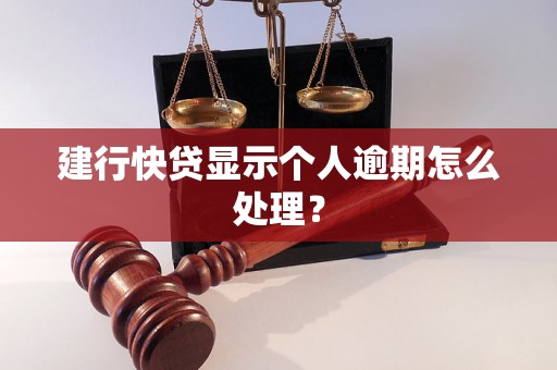 建行快贷显示个人逾期怎么处理？