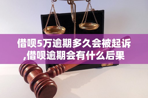 借呗5万逾期多久会被起诉,借呗逾期会有什么后果