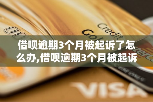 借呗逾期3个月被起诉了怎么办,借呗逾期3个月被起诉了会有什么后果