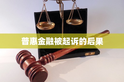 普惠金融被起诉的后果